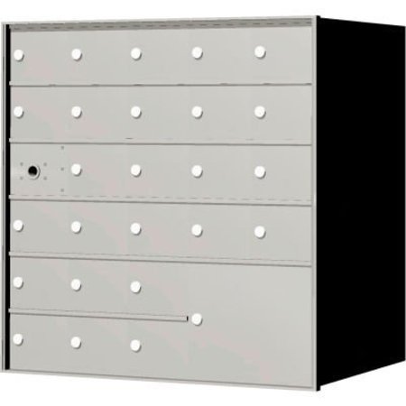 FLORENCE MFG CO Florence 4B+ Horizontal Mailbox, 33-3/8" H, 25 Mailboxes, 1 Parcel, Front Load, USPS 140065PLA